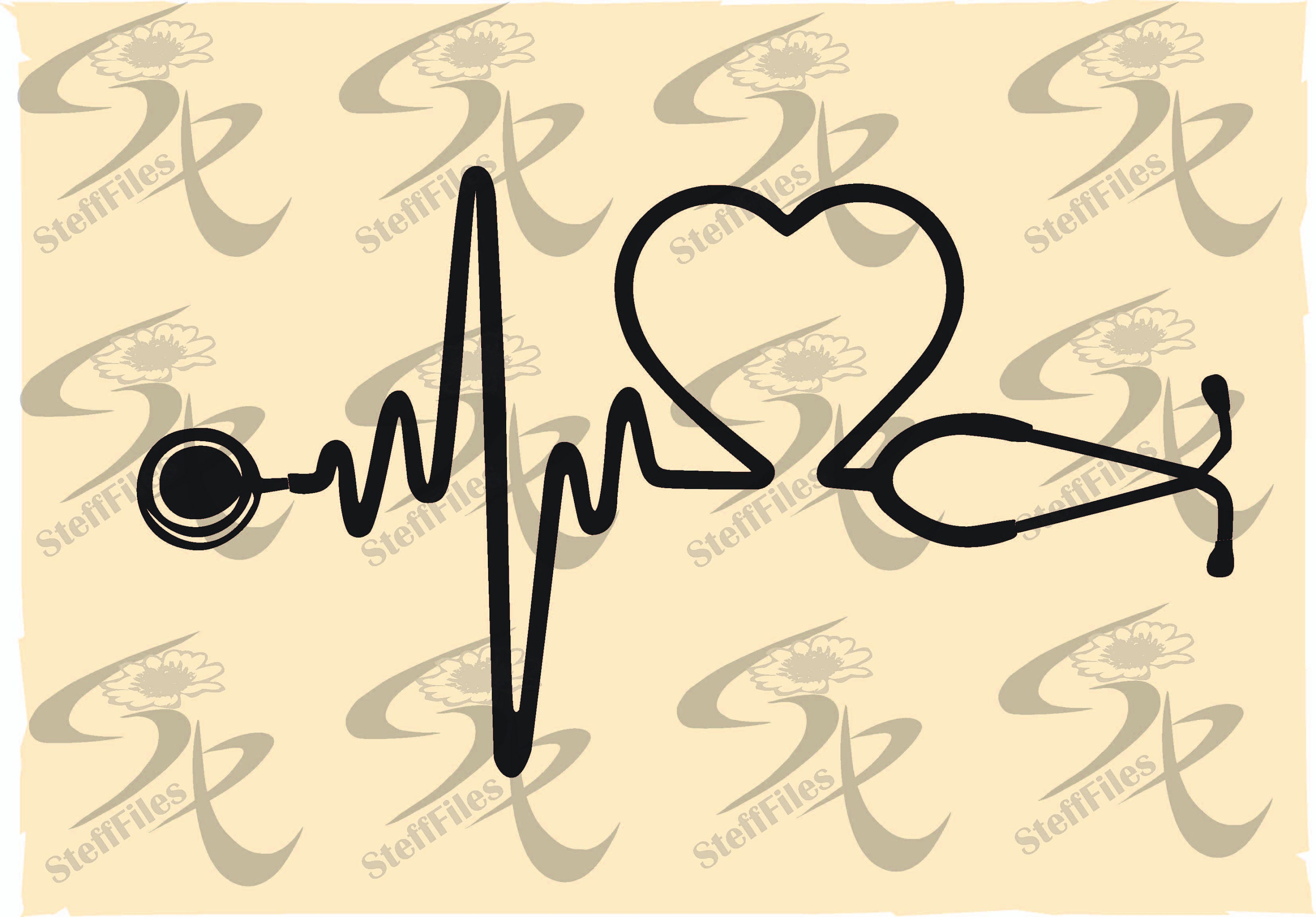 Download Vector Stethoscope Nurse Heart Shaped Clipart Download Files Digital Graphical Ai Eps Svg Dxf Png Jpg