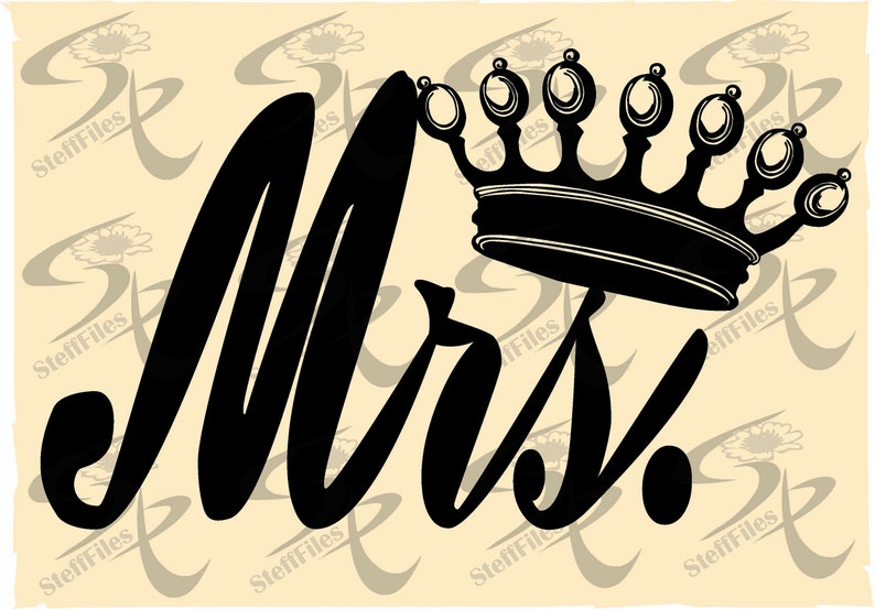 Mrs Crown Svg Silhouette Wedding Crown Svg Bride Svg Etsy Norway 