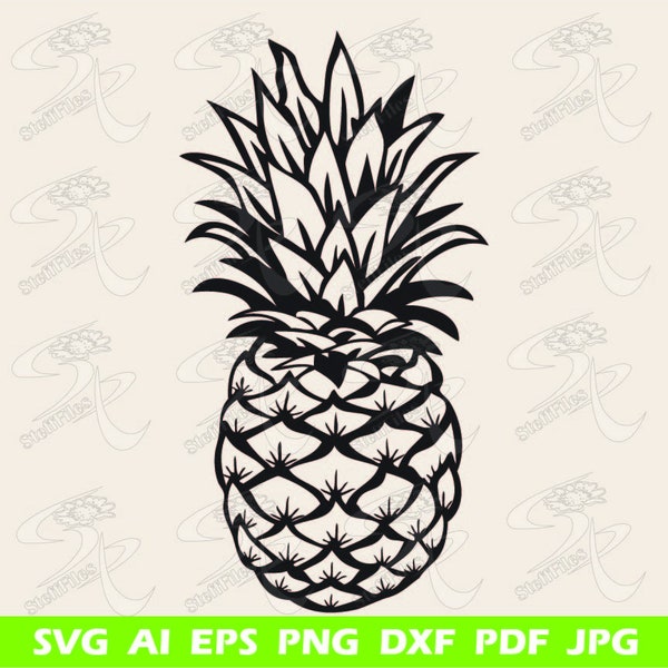 PINEAPPLE svg, FRUITS svg, dxf, ai, png, eps, jpg, Download files, Digital, graphical