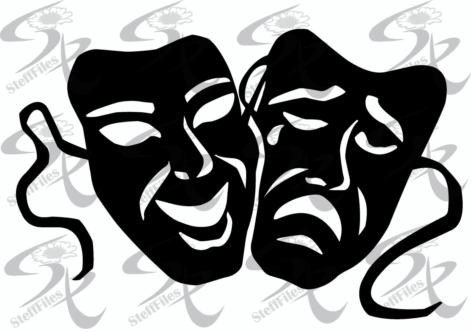 Vector MASKS THEATRESVGdxfai png eps | Etsy