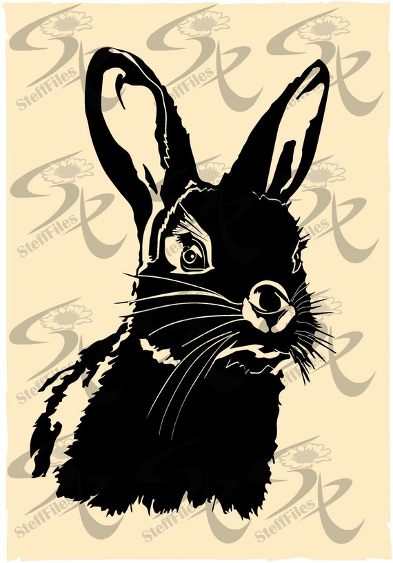 LAPIN tête svg, lapin image svg, art imprimables, ANIMAUX, Silhouette, SVG,  dxf, eps, ai, png, jpg, clipart, Images numériques, graphique -  France