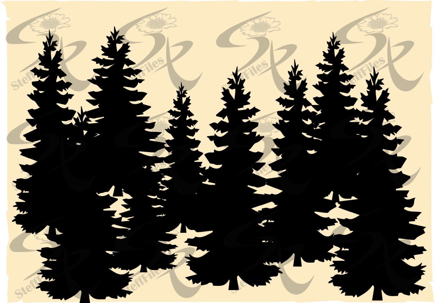 Download Vector FOREST Christmas treeArt Silhouette Download files ...