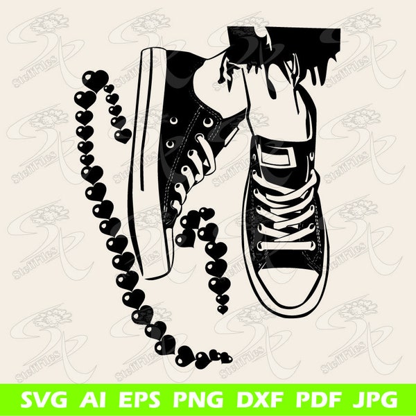 Chuck and Pearls Sneaker converse svg Shoes Casual, Training Fashion Sport Style Footwear .SVG .EPS .PNG Space Clipart Digital Download