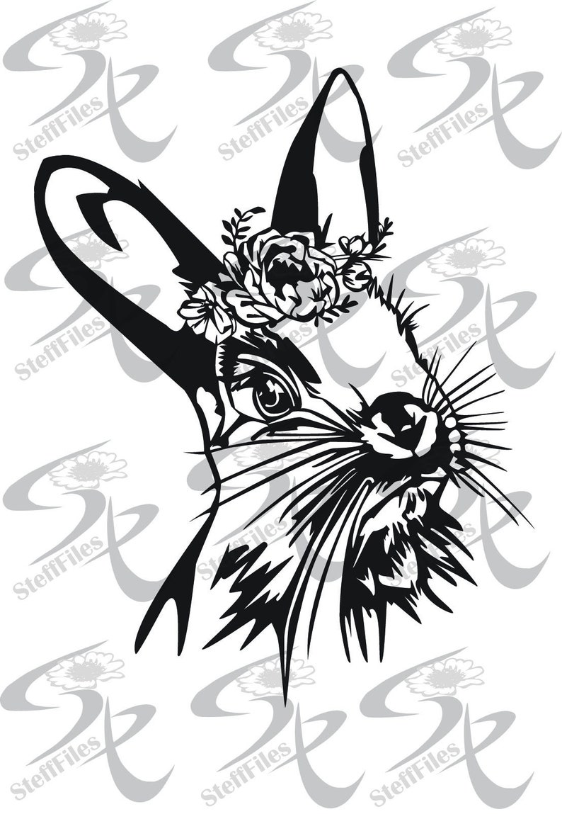 Download Rabbit SVG Bunny with Spring flowers svg files for cricut ...