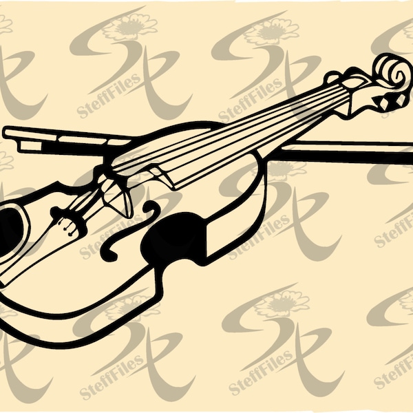 VIOLINE SVG DXF, Musical instrument, ai, png, eps, Download jpg, Silhouette, music, Art Print, graphical image, violine svg