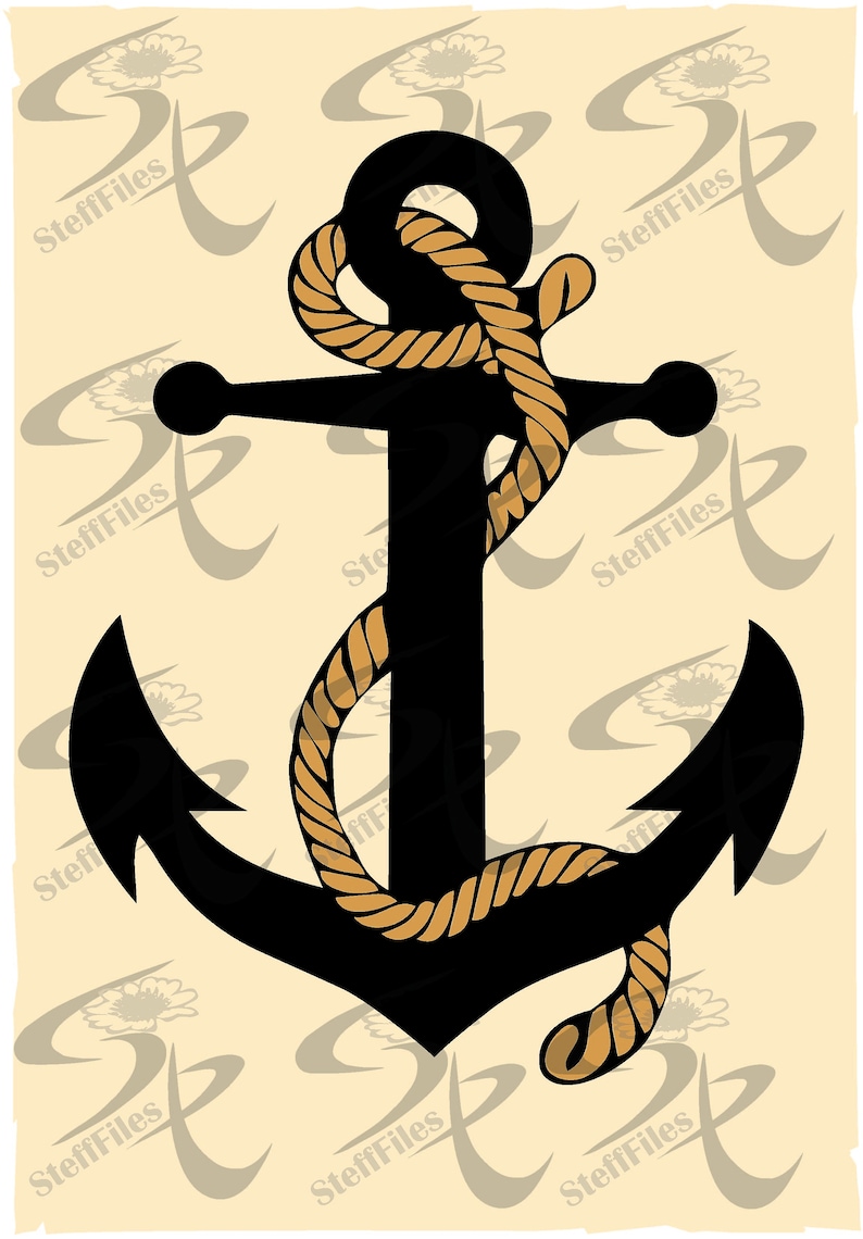 ANCHOR ROPE SVG Clipart Beige Ropeclipartdxfai Png Eps Etsy