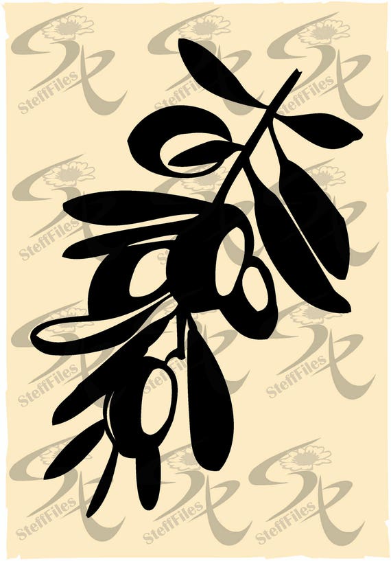 Vector OLIVE BRANCH CLIPARTSilhouettesvgdxfai png eps | Etsy