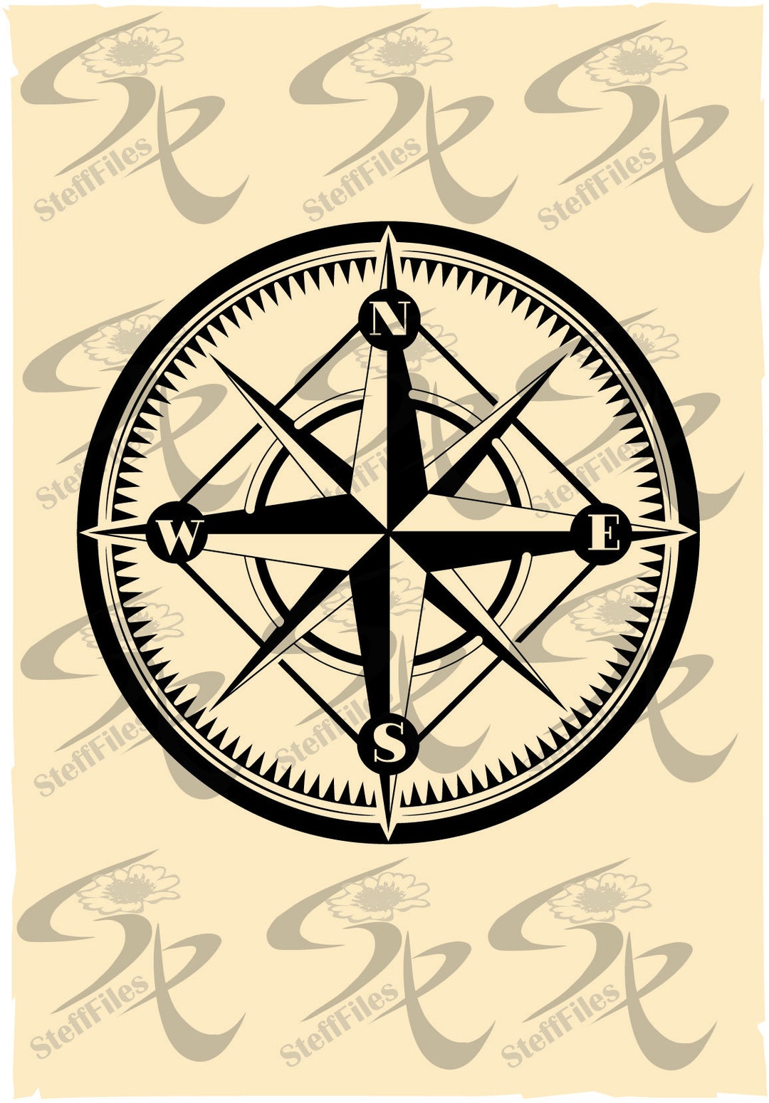 Compass Dxf Simple COMPASS SVG DXF Ai Png Eps Jpg Art Print Silhouette - Etsy
