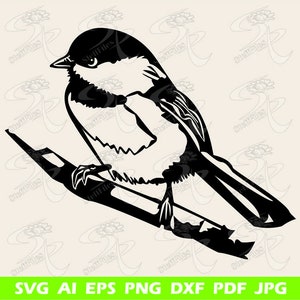 Chickadee SVG Bird on branch svg clip art Sparrow Spadler Ducky, DXF, AI, png, eps, jpg, Download files, Art Print, graphical, Vector