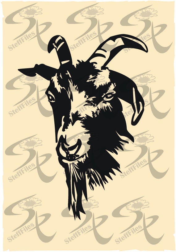 Download Goat Head Animalsvgdxfai Pngeps Etsy