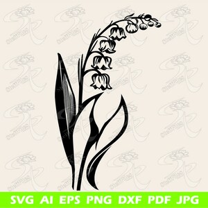Lily of the Valley SVG, Lily Clipart, Flowers SVG, DXF, Art Print, Ai
