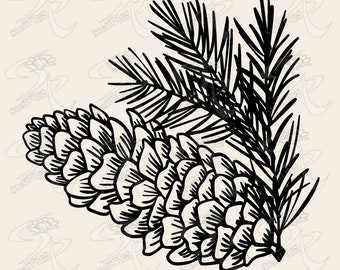 PINE CONES SVG, pinecone svg, dxf, ai, png, eps, jpg, Download, Clipart, Silhouette, Art Print, graphical