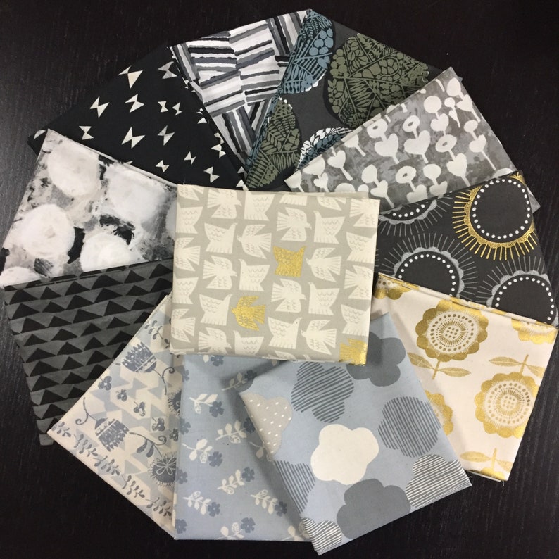 Newsprint Fabric Collection Cotton and Steel Fabrics 12 Fat Quarters or 12 Half Yards