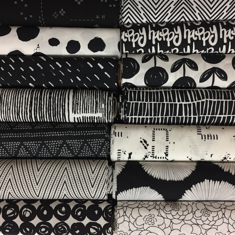 Curated Black and White Fabric Bundle Art Gallery Fabrics Etsy