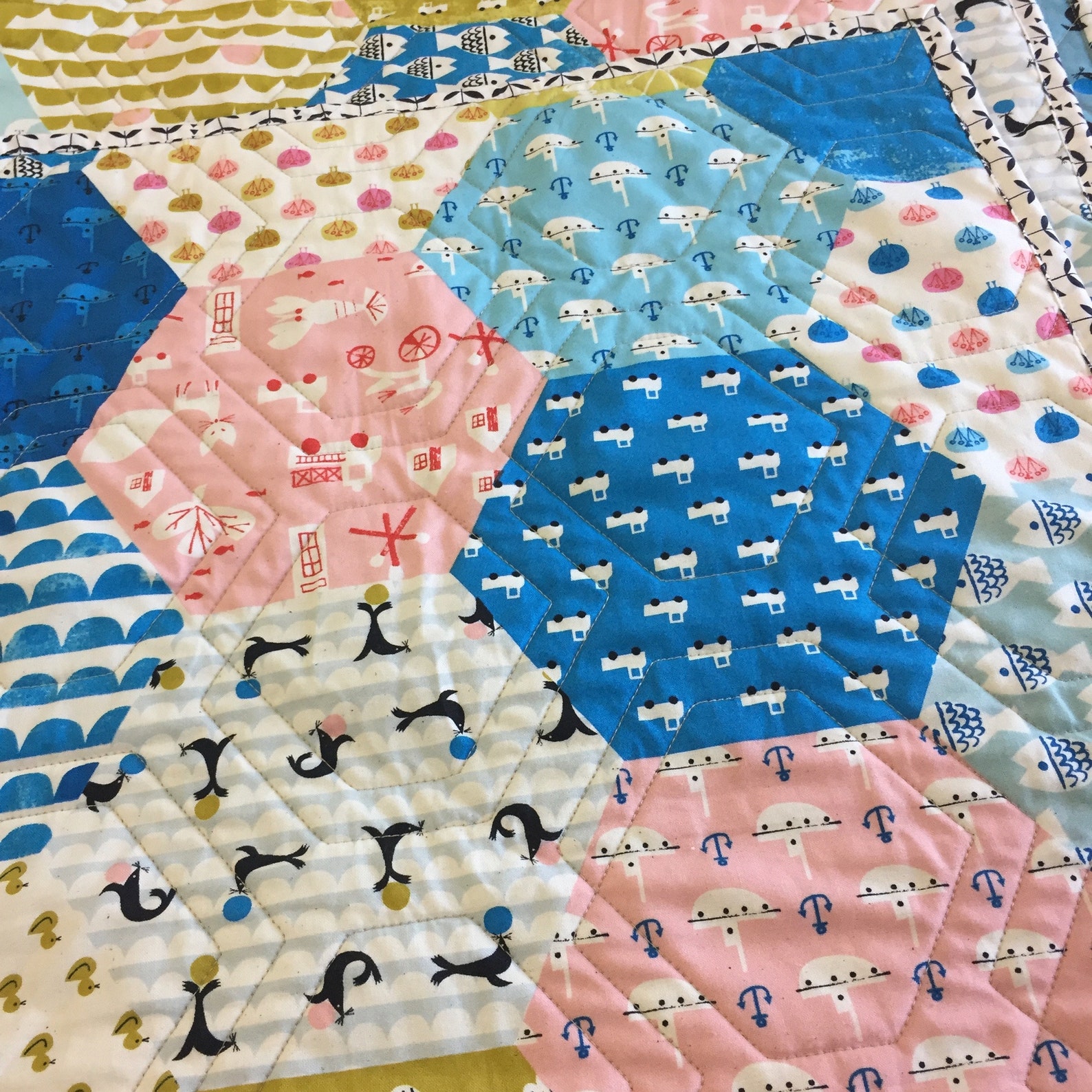 DIY Whole Cloth Hexie Quilt Super Easy and Fast Quilt Kit Etsy