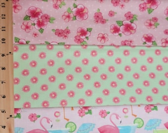 Let’s Flamingle Fabric, Flamingo Fabric, 100% Cotton Quilting Fabric by the Yard