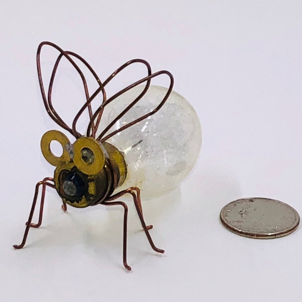 My Flash Bug! - sitting- camera - flashbulb - screen bug - lighting bug - collectible - bug - handmade - antique - photography