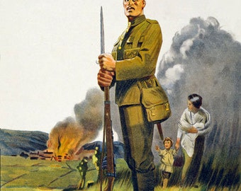 WA115 Vintage WW1 British Put Your Back In To It Enlist War Poster A1//A2//A3//A4