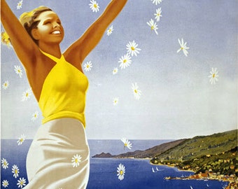 TR2 Vintage 1935 Italian Lake Garda Italy Travel Poster Re-Print A4