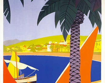 Vintage French Blue Train Paris To Cote D/'Azur Tourism Poster A4//A3//A2//A1 Print