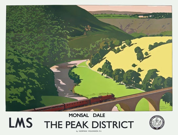 Peak District LMS Railway Vintage Retro Picture Old School Poster A4 Print