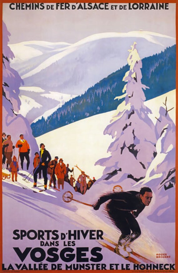 Vintage Italian Valle D/'Aosta Winter Sports Tourism Poster A4//A3//A2//A1 Print