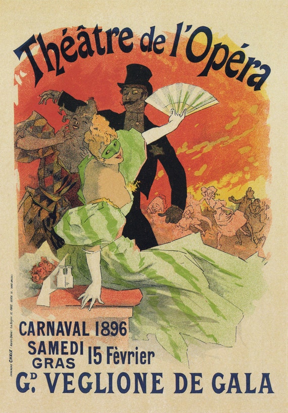 AV28 Vintage 1896 French Theatre de L/'Opera Advertisment Poster A2 A3