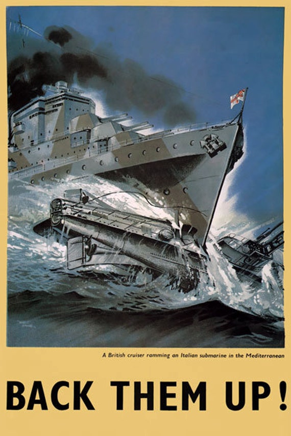 AD99 Vintage WWI German U Boat Boote Launch Propaganda War Poster Print A2 A3