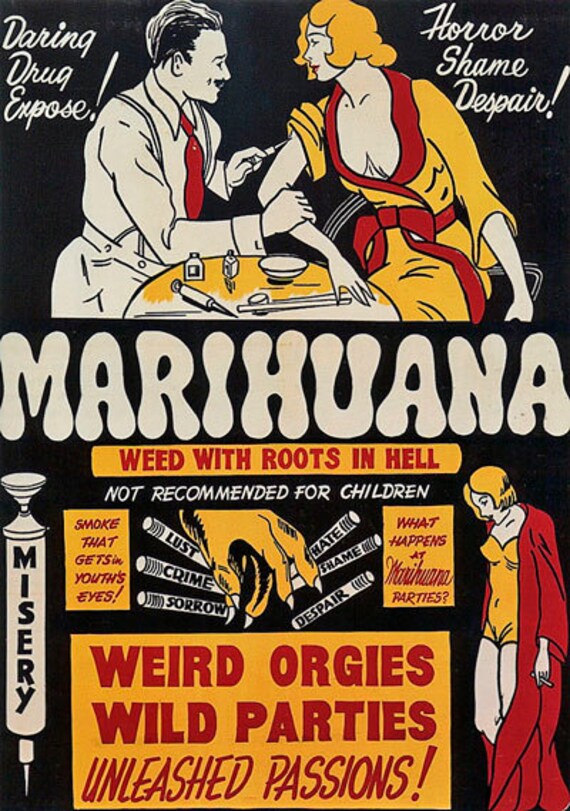 AD48 Vintage 1930's Marihuana Marijuana Anti Drugs Etsy