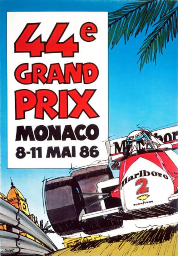 AV31 Vintage 1930 Monaco Grand Prix Motor Racing Poster Re-Print A4