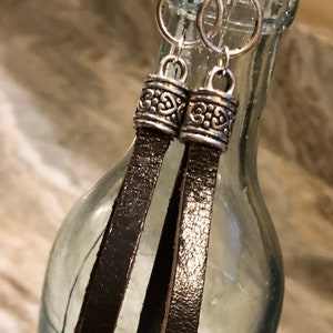 Leather Hoop Earrings