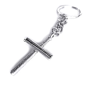 Philippians 4:13 I can do all things Baseball Bat Cross Key Chain Pewter (scbbkey)