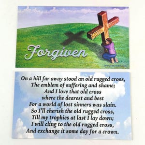 Carte de partage des Écritures « Pardonné » The Old Rugged Cross