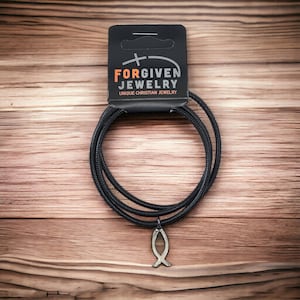 Jesus Ichthus Fish (b5finishes) Special Finish Necklace - Small Fish