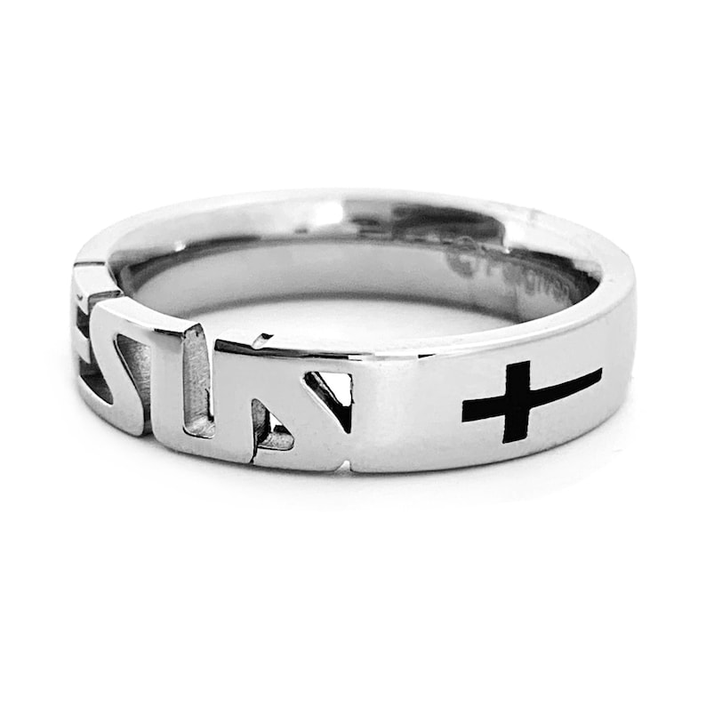 Stainless Steel Jesus Ring With Crosses (rsje1) - Etsy