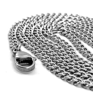 Baseball Stitch Cross Necklace Rhodium Finish Stainless Steel Curb Chain (basecrossrhdch) Softball image 6