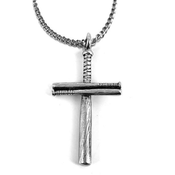 Buy Cross Necklace by Pendant Sports Stainless Steel Baseball and Baseball  Bat Cross Necklace Athletes boys Gift,Black at Amazon.in