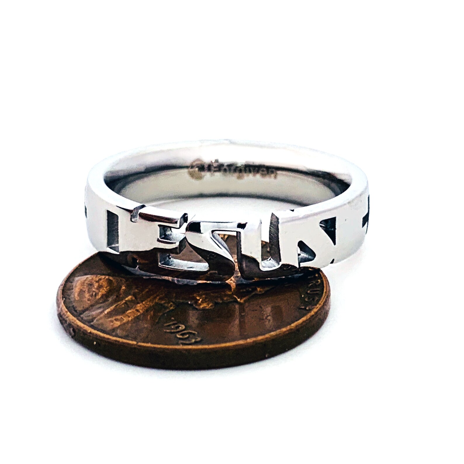 Stainless Steel Jesus Ring With Crosses rsje1 - Etsy