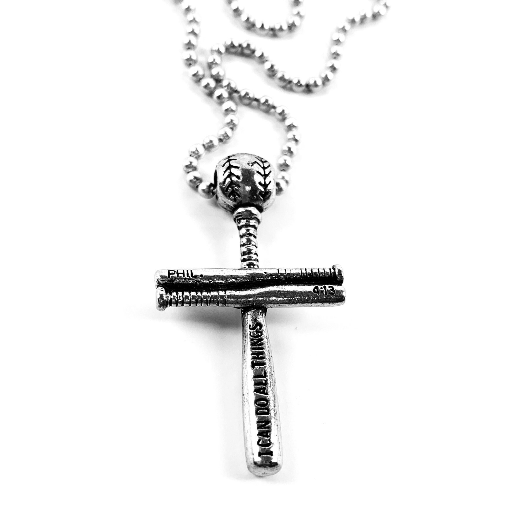 Bat and hotsell ball cross necklace