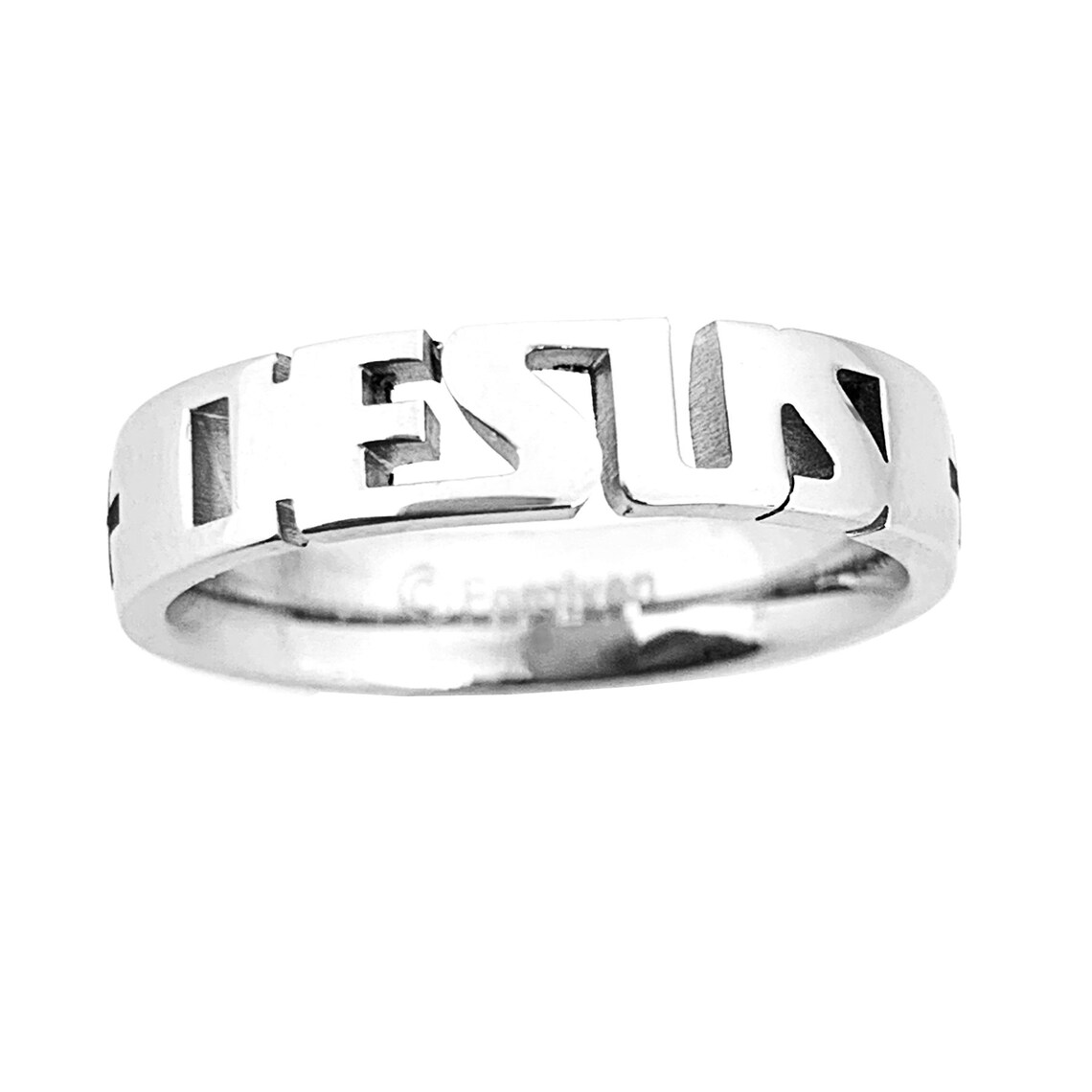 Stainless Steel Jesus Ring With Crosses (rsje1) - Etsy