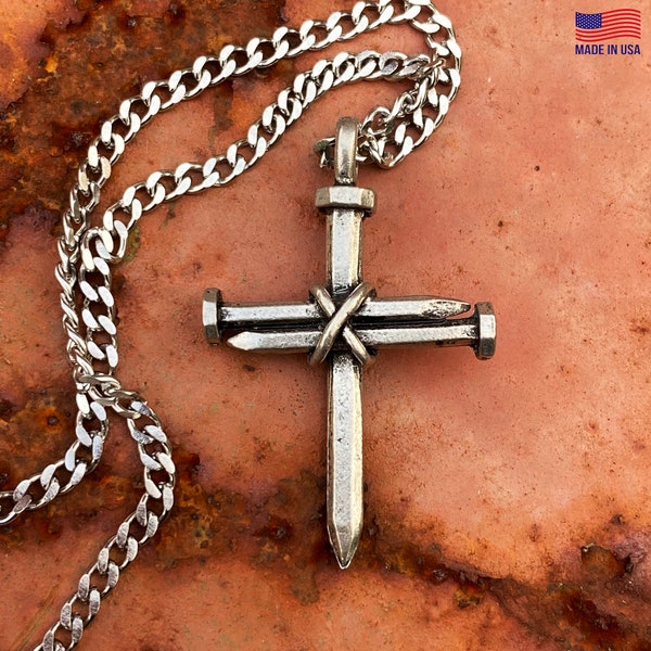 Nail Cross Necklace On Chain (aa3chain)