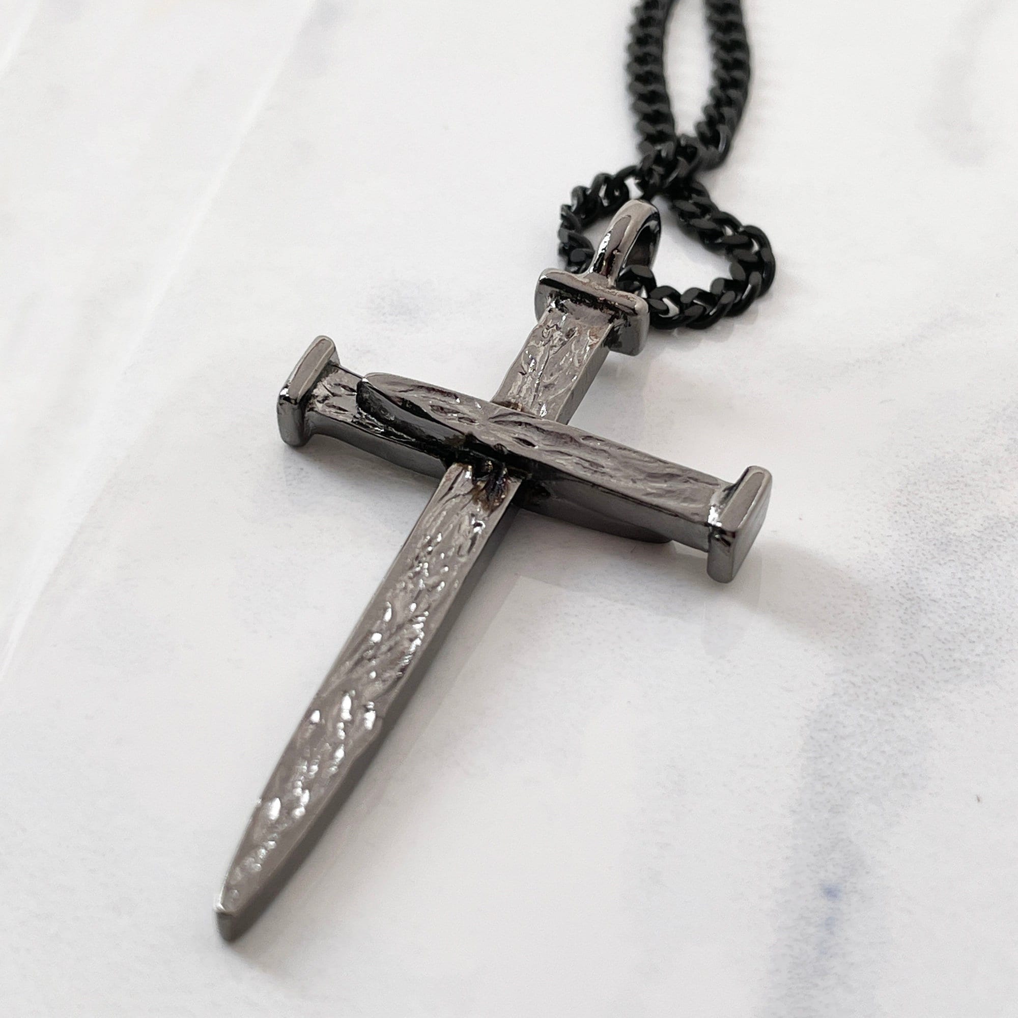 Nail Cross Large (lgc10gm-dch) Dark Metal Finish Pendant Dark - Main Image