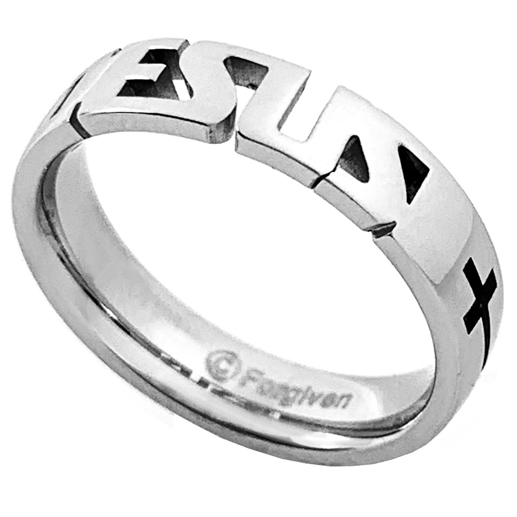 Stainless Steel Jesus Ring With Crosses (rsje1) - Etsy