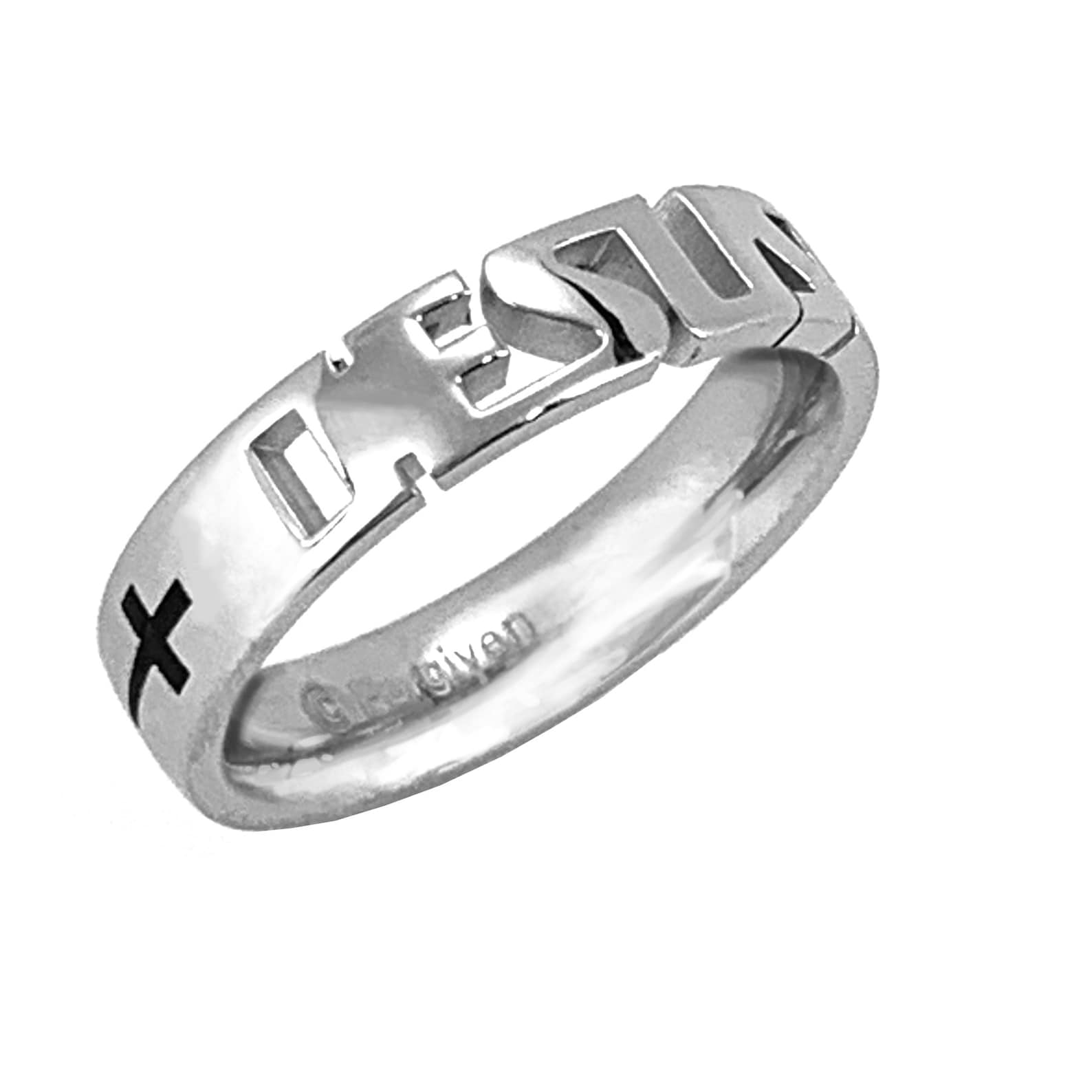 Stainless Steel Jesus Ring With Crosses (rsje1) - Etsy