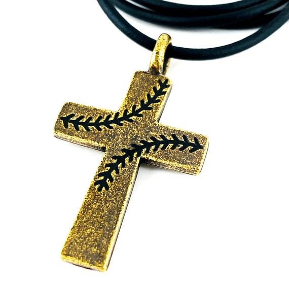 Baseball stitch deals cross necklace