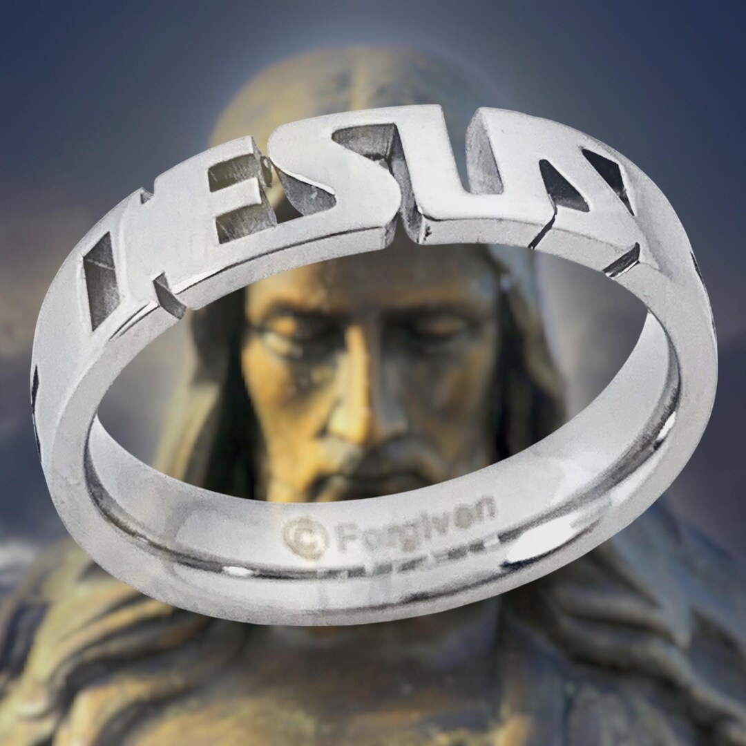 Stainless Steel Jesus Ring With Crosses (rsje1) - Etsy