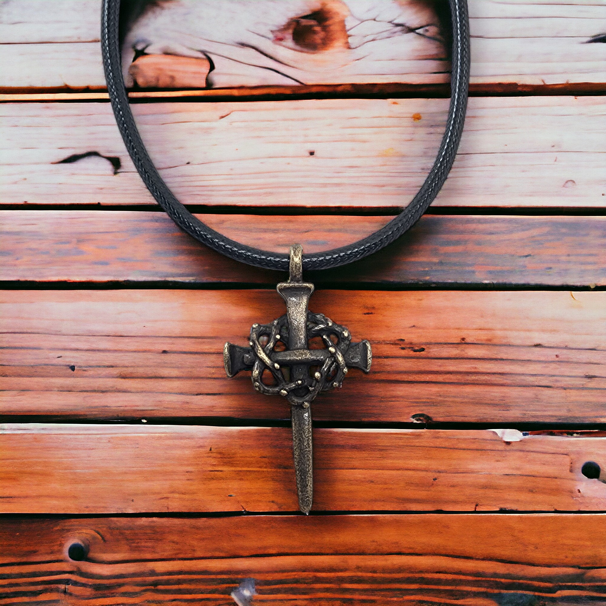 Cross Thorn Pendant - Etsy Cross Thorn Pendant - Etsy