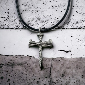 Rugged Nail Cross Necklace Special Finishes