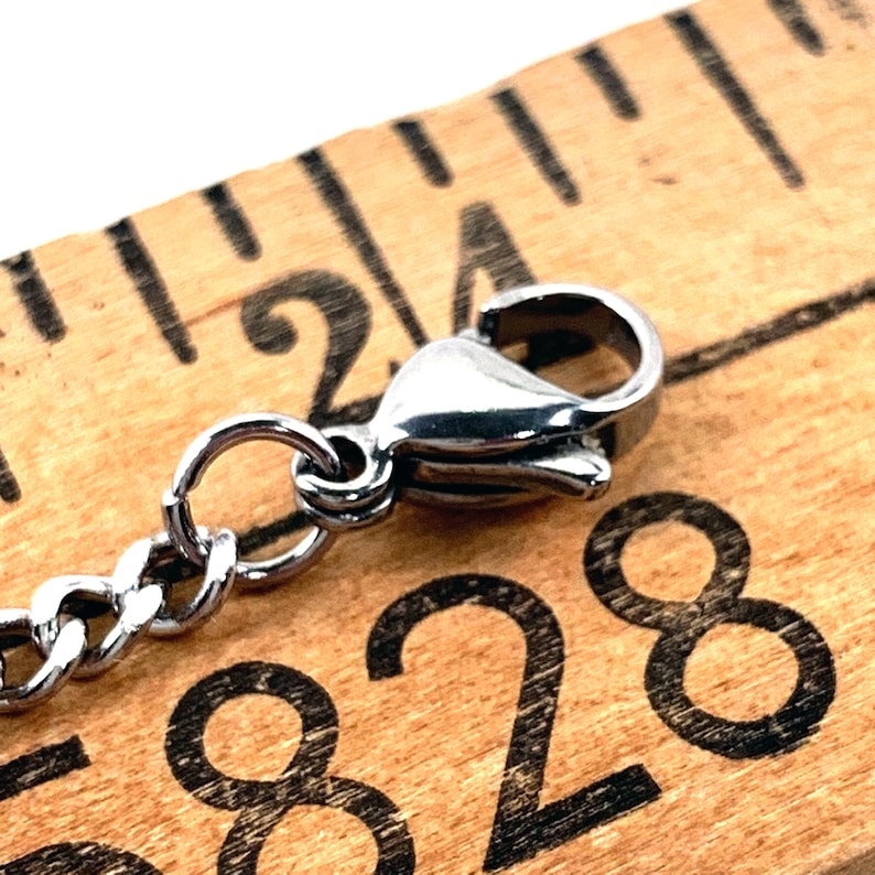 Baseball Stitch Cross Necklace Rhodium Finish Stainless Steel Curb Chain (basecrossrhdch) Softball image 5