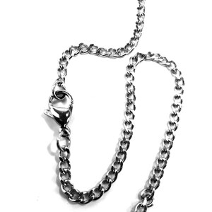 Baseball Stitch Cross Necklace Rhodium Finish Stainless Steel Curb Chain (basecrossrhdch) Softball image 7